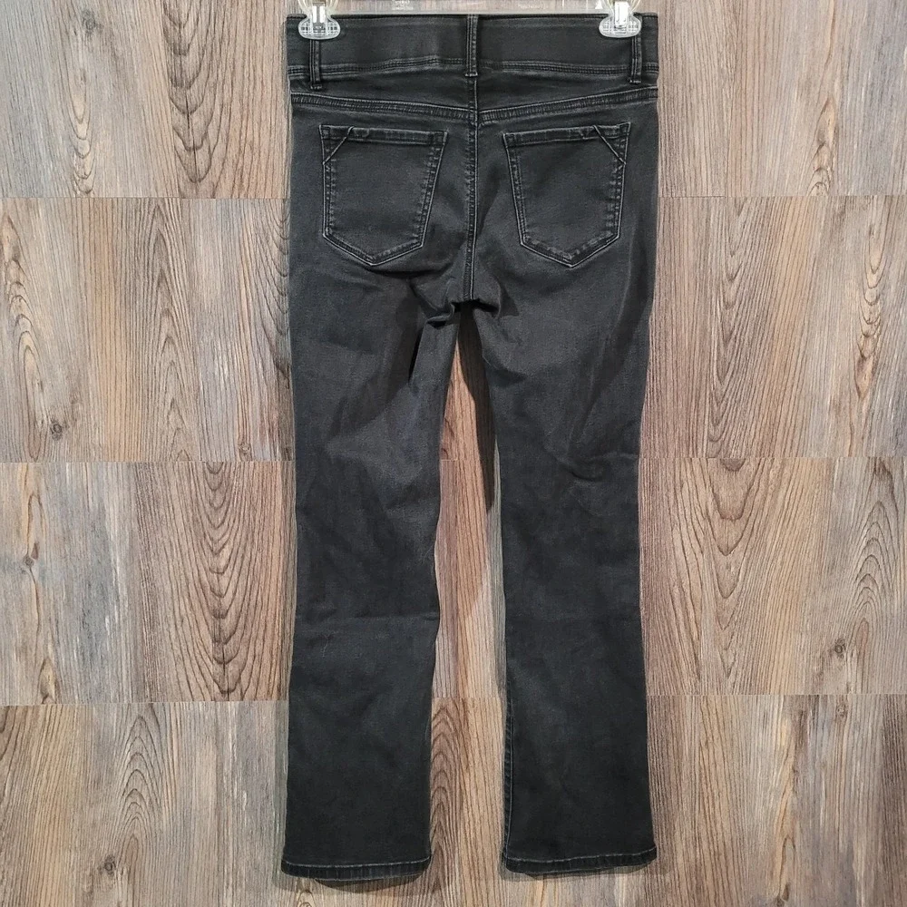 APT 9 Tummy Control Bootcut Jeans Size 6 x 29 Black Denim Low Rise Stretch FLAW